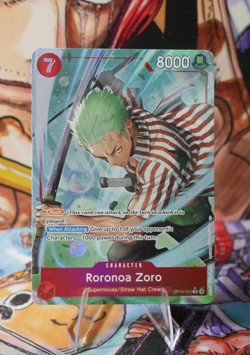 One Piece TCG English OP14-015 Roronoa Zoro Alt Art Parallel NM Azure Sea Seven - Image 1