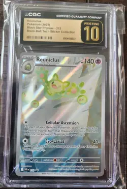 CGC Pristine 10 Reuniclus Black Star Promo 212 Pokemon TCG Card Black Bolt - Image 1