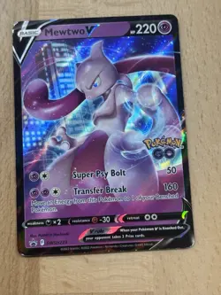 Mewto V Pokemon Go Ultra Rare Full Art Pokemon Card Near Mint - Image 1