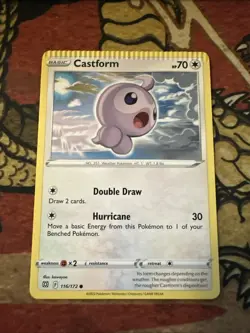 Pokemon TCG Brilliant Stars Castform Misprint Crimp Error Card - Image 1