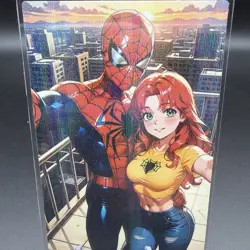 Spider Man & Mary Jane Watson Anime Waifu Card Doujin ACG Goddess Holo - Image 1