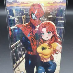 Spider Man & Mary Jane Watson Anime Waifu Card Doujin ACG Goddess Holo - Image 2