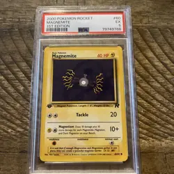 PSA 5 Magnemite 60/82 - Team Rocket - Pokemon Card 2000 1st Edition - Image 1