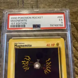 PSA 5 Magnemite 60/82 - Team Rocket - Pokemon Card 2000 1st Edition - Image 2