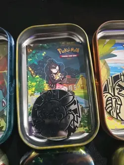 5 POKEMON Mini Tin*Empty No Cards Has Stickers Or Insert And A Coin In Each Tin - Image 3