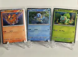 Bulbasaur Charmander Squirtle Pokemon Cards Cosmos Promo Set 046 047 048 NM 151 - Image 1