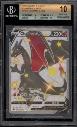 Pokemon Charizard V Champion's Path Secret Rare Full Art #079 BGS 10 Pristine - Image 1