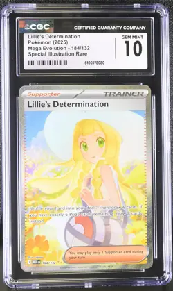 Pokemon tcg 2025 Mega Evolution Lillie's Determination #184/132 CGC 10 - Image 1