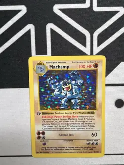 Pokemon TCG Machamp Holo Rare 1st Edition Shadowless Base Set - Image 1