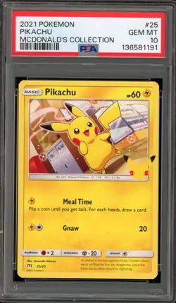 Pokemon 2021 Pikachu McDonald's Coll. Promo #25 PSA 10 Gem Mint - Image 1