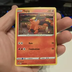 Pokemon Tepig SWSH172 Black Star Promo Holo with HD Swirl, Fire Starter - Image 1