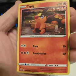 Pokemon Tepig SWSH172 Black Star Promo Holo with HD Swirl, Fire Starter - Image 2