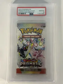 PSA 10 Gem MT Prismatic Evolutions Espeon & Umbreon Pokemon Graded Booster Pack - Image 1