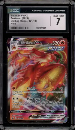 Pokemon Blaziken VMAX Chilling Reign Full Art #021 CGC 7 - Image 1