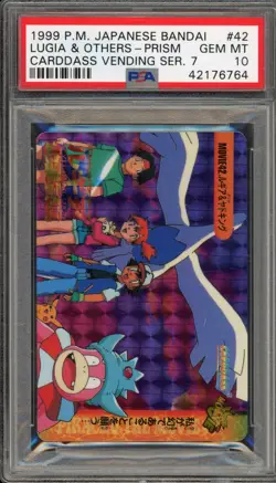 Pokemon Bandai Carddass Lugia/Others Vending Series 7 JPN Prism #MOVIE 42 PSA 10 - Image 1