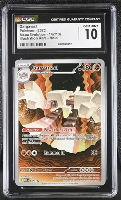 Garganacl *CGC 10* Illustration Rare *Mega Evolution* #147 *2025* Pokemon - Image 1