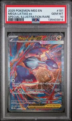 2025 POKEMON MEGA EVOLUTION SPECIAL ILLUSTRATION RARE #181 MEGA LATIAS EX PSA 10 - Image 1