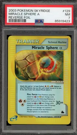 Pokemon Miracle Sphere A Reverse Holo #129 PSA 7 - Image 1