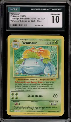 Pokemon Venusaur Classic Venusaur & Lugia ex Deck Holo #003 CGC 10 Gem Mint - Image 1
