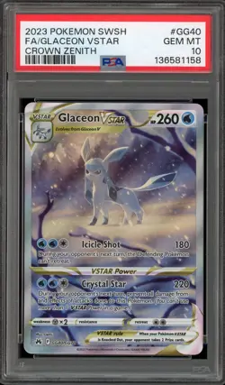 Pokemon Glaceon VSTAR Crown Zenith Galarian Gallery Full Art #GG40 PSA 10 - Image 1