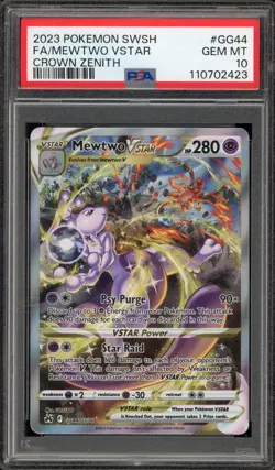 Pokemon Mewtwo VSTAR Crown Zenith Galarian Gallery Full Art #GG44 PSA 10 - Image 1