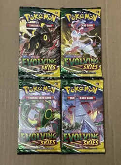 Pokemon Sword And Shield Evolving Skies Sealed Booster Pack Art Set - Image 1