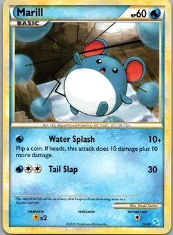 Marill 15/30 Common HGSS Trainer Kit: Gyarados & Raichu Pokemon Lightly Played - Image 1