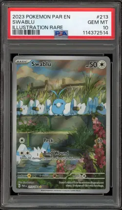 Pokemon Swablu Paradox Rift Illustration Rare #213 PSA 10 Gem Mint - Image 1
