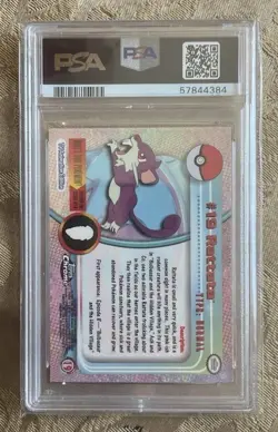 Pokemon - TCG - Topps Chrome #19 Rattata - Holo Foil - PSA 8 - Image 2