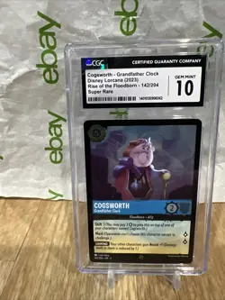 Disney Lorcana Cogsworth Grandfather Clock 142/204 Cgc 10 Graded Card Foil - Image 2
