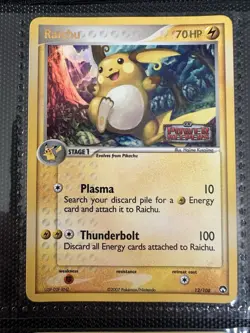 Pokemon TCG Raichu Card 12/108-REVERSE Holo EX Power Keepers Stamped -MP - Image 1