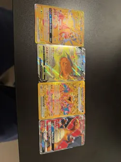 Pokemon TCG Charizard Card Lot of 4 GX Holo V Ex Promo Cards SM Black Star Nm - Image 1