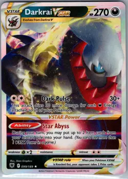 Darkrai VSTAR 099/189 SWSH10: Astral Radiance - Pokemon Card - NM - Image 1