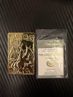 Charizard Pokemon 23K Gold Plated Trading Card 1999 Burger King Limited Edition - Image 1