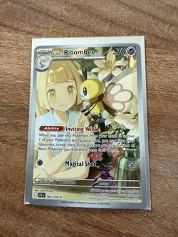 Pokemon TCG Lillie's Ribombee Journey Together 164/159 Illustration Rare NM Card - Image 1