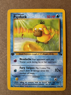 Psyduck 53/62 Fossil 1st Edition Non-Holo Common Pokemon Card NM+ - Image 1