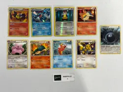 LOT OF 9 POKEMON CARDS FRENCH ALIGATEUR (FERALIGATR) HOLO RARES COMMONS - LP/HP - Image 1