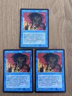 MTG - Force of Will - Alliances 3 Total Cards Magic The Gathering Unplayed Blue - Image 1