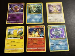 Pokemon 6 Card Lot Charizard Pikachu Poliwrath - Image 1