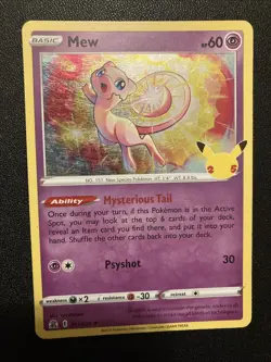Pokemon Card TCG Mew 011/025 Celebrations Holo Rare Legendary 2021 Set LP Played - Image 1