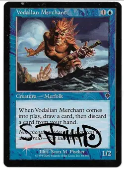 MTG M:tG INVASION Vodalian Merchant FOIL - SIGNED by Scott M. Fischer! - Image 1
