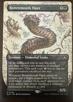 Rottenmouth Viper Borderless Bloomburrow - NM MTG Mythic - Image 1