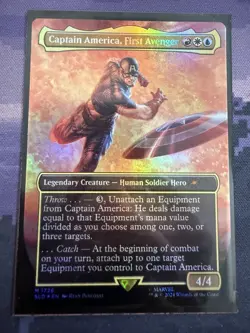 MTG Marvel Secret Lair Captain America, First Avenger Commander Rainbow Foil - Image 1