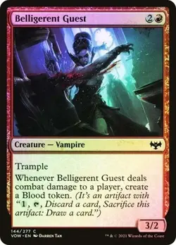 NM Foil Belligerent Guest, MTG, Innistrad: Crimson Vow, Magic the Gathering, 144 - Image 1