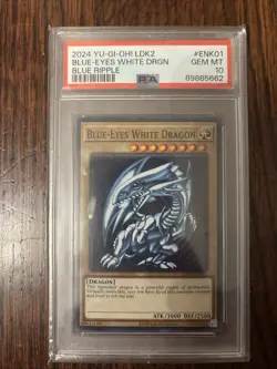 Yu-Gi-Oh! 2024 Blue Eyes White Dragon Blue Ripple PSA 10 GEM MINT - Image 1