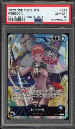 One Piece CCG Rebecca Japanese Alternate Art OP04-039 PSA 10 Gem Mint - Image 1