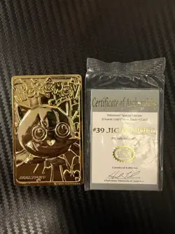 Jigglypuff Pokemon 23K Gold Plated Trading Card 1999 Burger King Limited Edition - Image 1