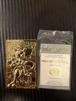 Mewtwo Pokemon 23K Gold Plated Trading Card 1999 Burger King Limited Edition WC - Image 1