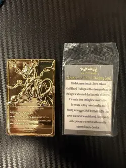 Mewtwo Pokemon 23K Gold Plated Trading Card 1999 Burger King Limited Edition WC - Image 2