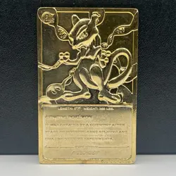 Pokemon 1999 Burger King 23K Gold Plated Card Mewtwo Card Only - Image 2
